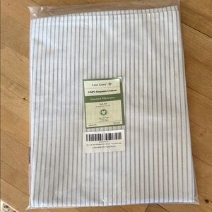 A set of two Blue Striped Pillowcases in 100% organic cotton. 20”x26”. New.